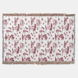 Wurf virginische Wachteln Toile De Jouy Cranberry Decke