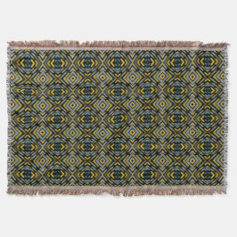 Wurfdecke Blau Gold Schwarz Reifenprofil Decke