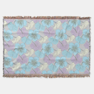 „Wurfdecke – Blaues und violettes Kleeblatt-Blumen Decke