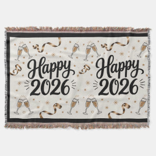 Wurfdecke-Frohes Neues Jahr 2026 Decke