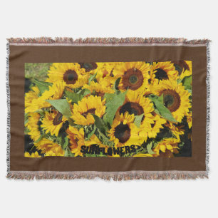 Wurfdecke Ganzjahreszeit Fransen Gelbe Sonnenblume Decke