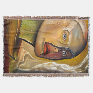 Wurfdecke mit einem originalen Surrealisten bedruc Decke