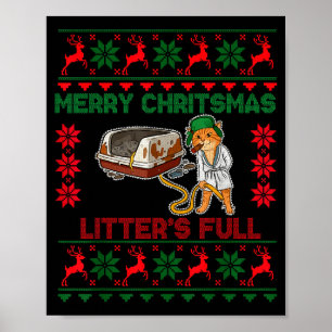 Würfe voll Frohe Weihnachten Lustiger Katzenliebha Poster