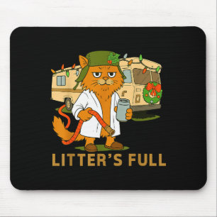 Würfe voll lustige Katze mit Schlauch und Trinken Mousepad