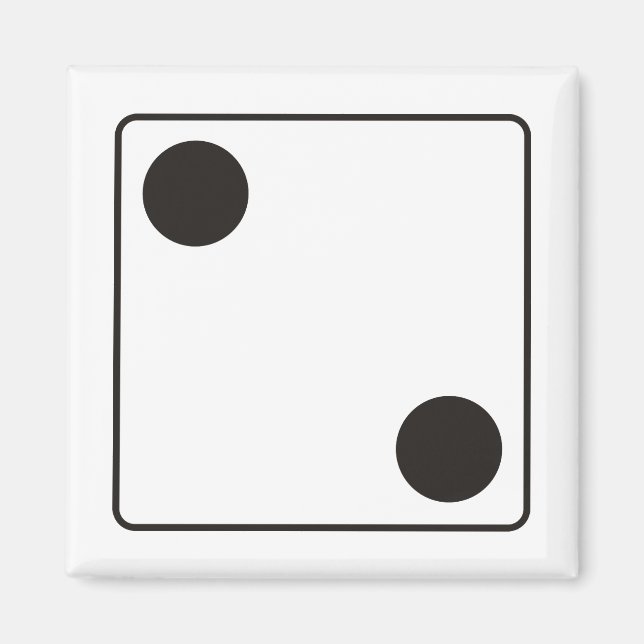 Würfel Anzahl der Augen 2 + dein Hintergrund. Magnet (Vorne)