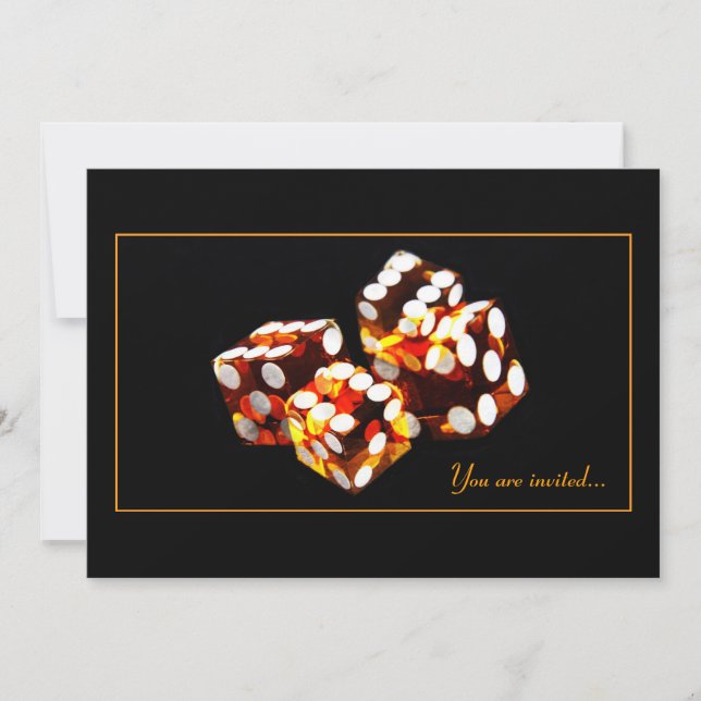 Würfel - Glücksspiel Party Einladung (Vorderseite)