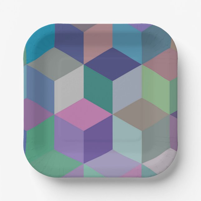 Würfel III Pappteller (Vorderseite)