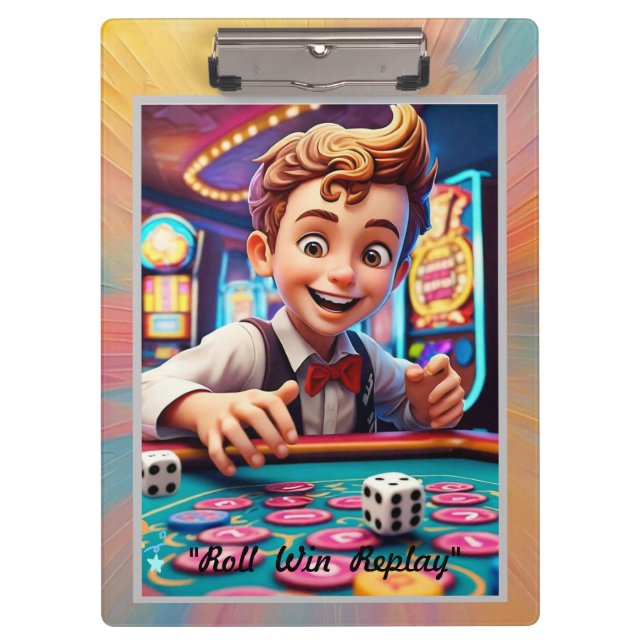 "Würfel in 3D" Klemmbrett (Vorderseite)