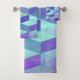 Würfel in Dreiecke Geometrisches Muster Badhandtuch Set