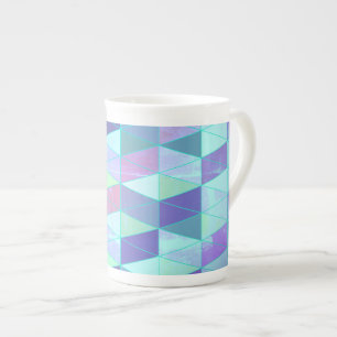 Würfel in Dreiecke geometrisches Muster Prozellantasse