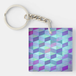 Würfel in Dreiecke geometrisches Muster Schlüsselanhänger