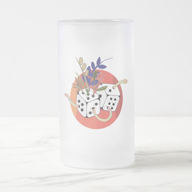 Würfel in einem parallelen Universum Mattglas Bierglas (Mittel)
