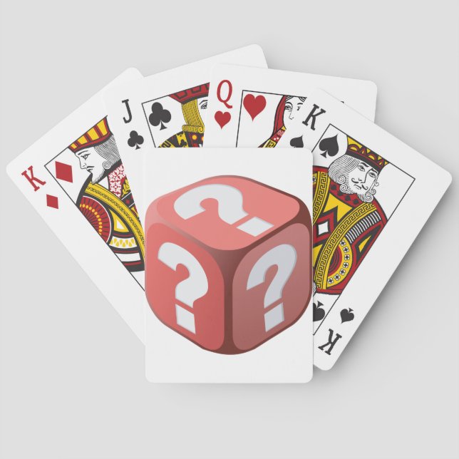 Würfel mit Fragezeichen-Spielkarten Spielkarten (Rückseite)