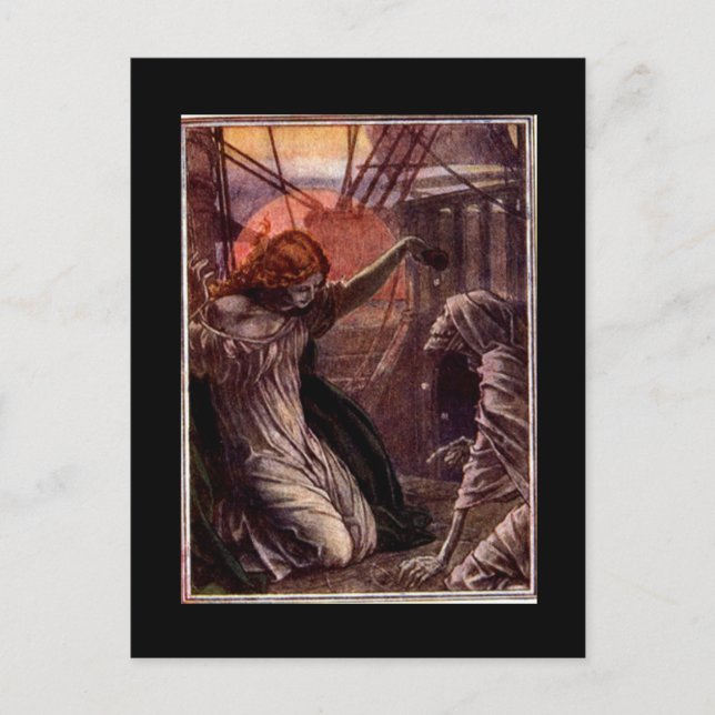 Würfel mit Todeskarte Postkarte (Vorderseite)