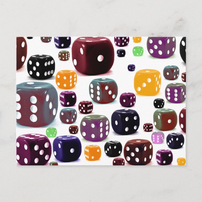 Würfel Postkarte (Vorderseite)