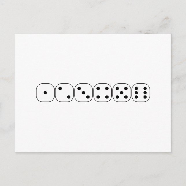 Würfel Postkarte (Vorderseite)