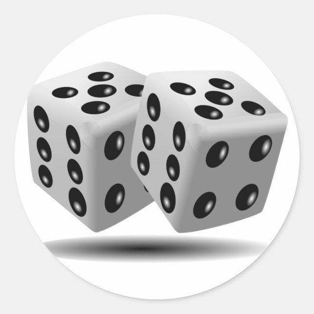 Würfel Runder Aufkleber (Vorderseite)