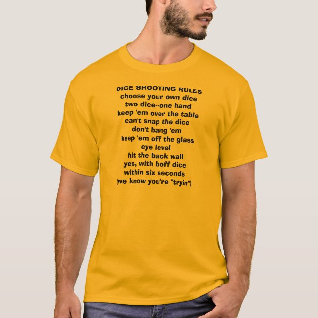 WÜRFEL-SCHIESSEN-REGELN T-Shirt (Vorderseite)