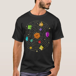 Würfel-Set im Weltraum - Rpg-Tischspiele D20 T-Shirt