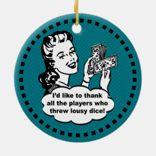 Würfel-Spiel-Sieger Keramikornament