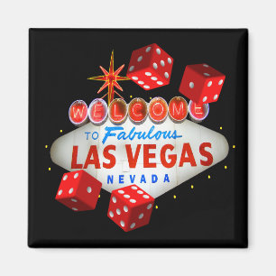 Würfel-Spieler-glücklicher Las Vegas-Magnet Magnet