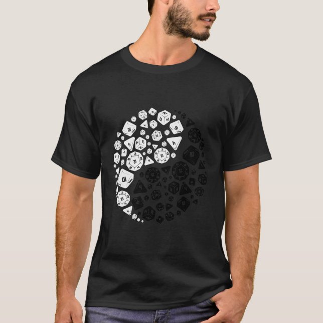 Würfel Yin Yang T-Shirt (Vorderseite)