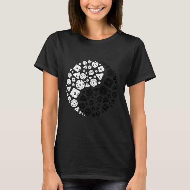 Würfel Yin Yang T-Shirt (Vorderseite)