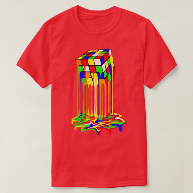 würfelfarbige phantastische Grafik T-Shirt (Design vorne)