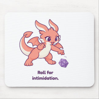 Würfeln für Einschüchterung Süßer Drache und D20 Mousepad