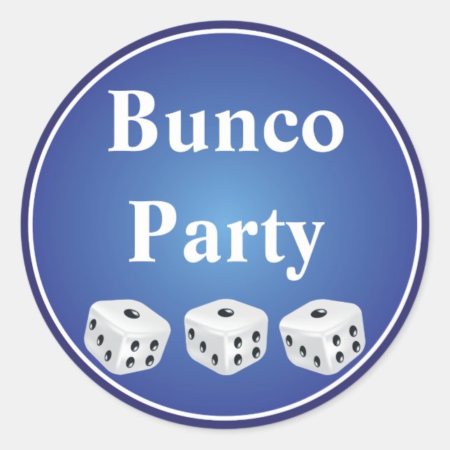 würfeln mit blauem Kreis anpassbar Runder Aufkleber (Vorderseite)