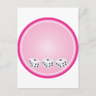 würfeln mit rosa Kreis anpassbar Postkarte