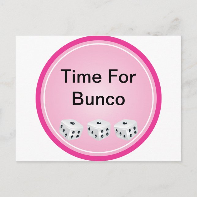 würfeln mit rosa Kreis anpassbar Postkarte (Vorderseite)