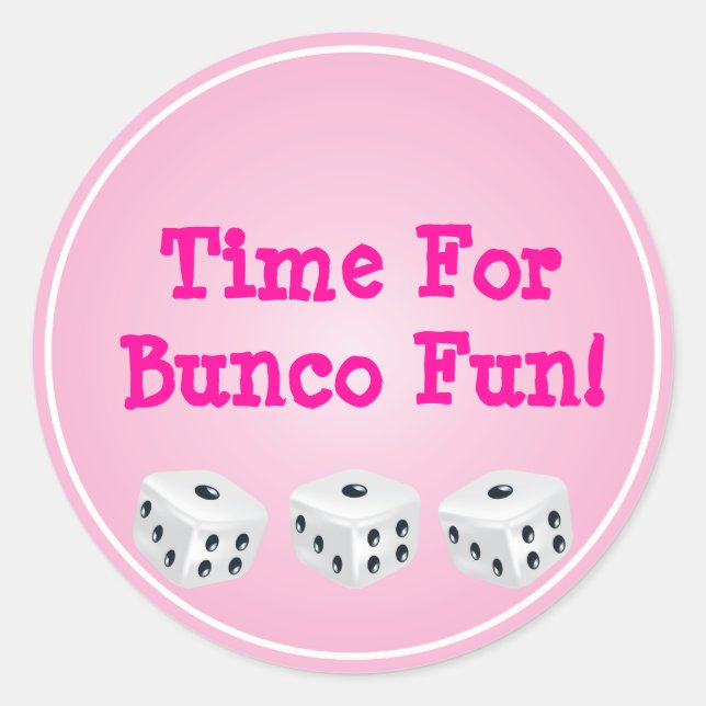 würfeln mit rosa Kreis anpassbar Runder Aufkleber (Vorderseite)