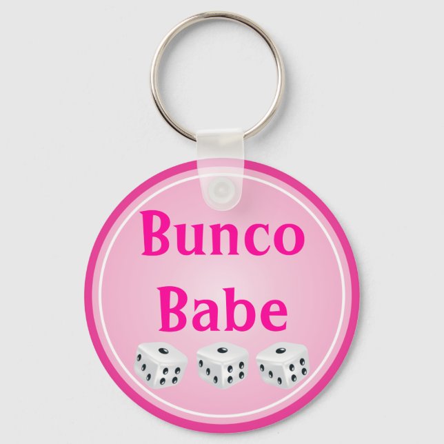 würfeln mit rosa Kreis anpassbar Schlüsselanhänger (Vorderseite)