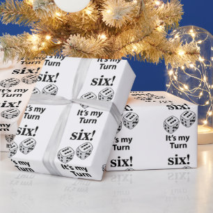 Würfelwurf Sechs Ich bin dran Würfel rollen Geschenkpapier