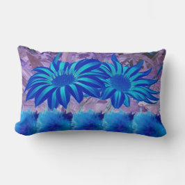 Wurfkissen Blaue Blumen Lendenkissen