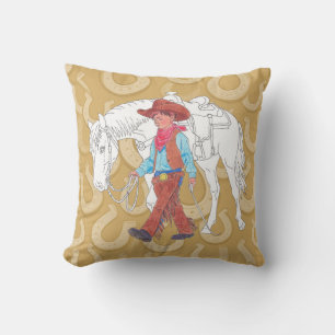 Wurfkissen Junger Cowboy und Pferd Kissen