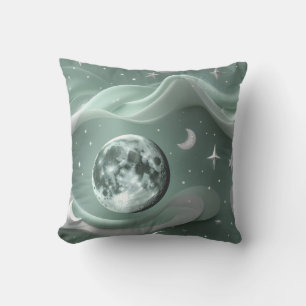 Wurfkissen - Mintgrüner Mond Kissen