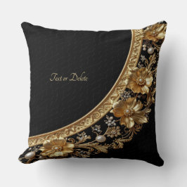 Wurfkissen mit goldenen verzierten Blumen Kissen