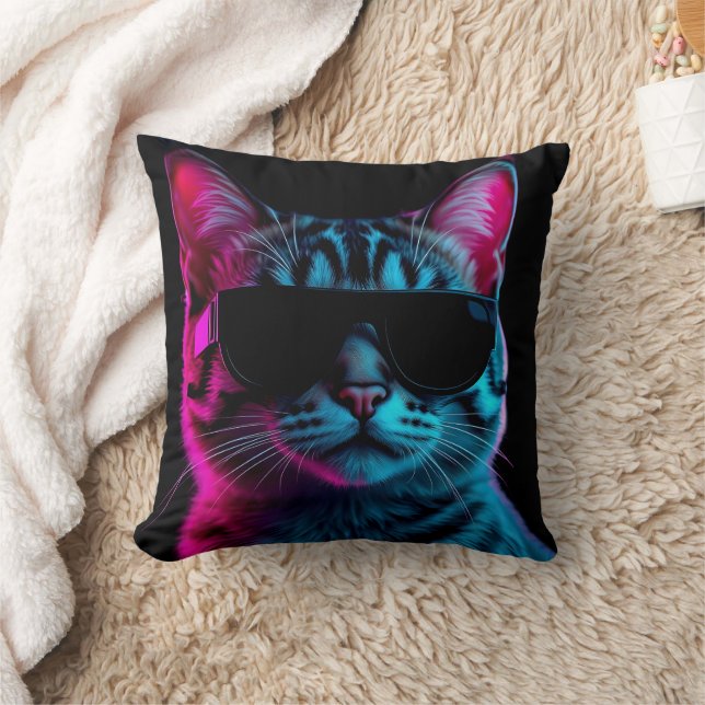 Wurfkissen Neonkatze Kissen (Decke)