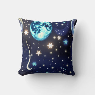 Wurfkissen - Samt Navy Himmelmond Kissen