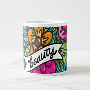 Wurfkissen Schönheit mit Blumen Jumbo-Tasse