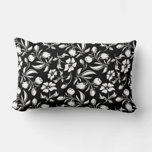 Wurfkissen Schwarz & Weiß Floral Lendenkissen