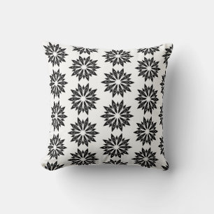 Wurfkissen - schwarzes Blumenmuster Kissen
