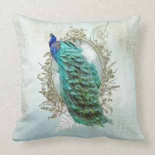 Wurfkissen Türkis Shabby Pfau vintage Kissen