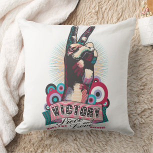 Wurfkissen – Victory Peace & Love Pop-Art-Design Kissen