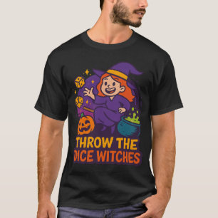 Würfle Hexen Halloween Gruseliger Gamer T-Shirt