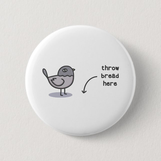 Wurfs-Brot hier Button (Vorderseite)