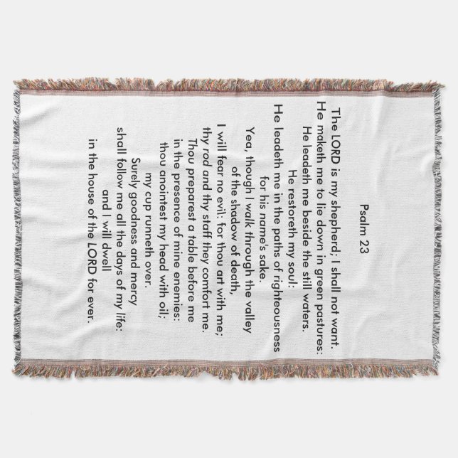 Wurfs-Decke des Psalm-23 Decke (Vorderseite)