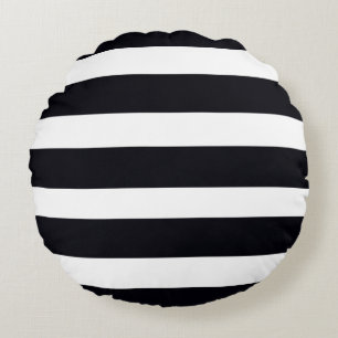 Wurfs-Kissen-schickes modernes Schwarzes u. Weiß Rundes Kissen